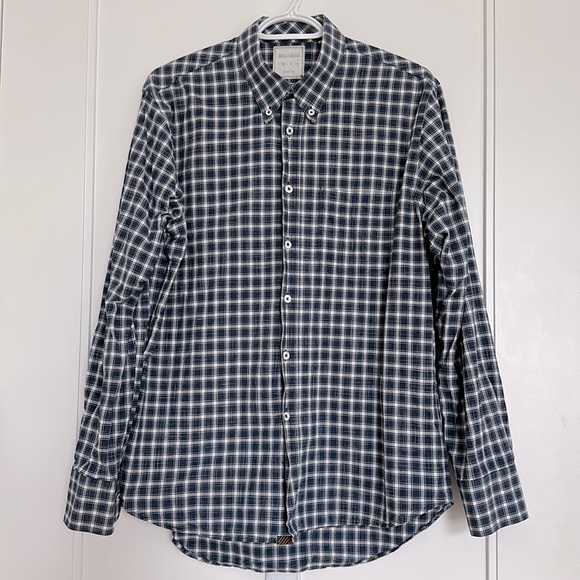 Like New Billy Reid Standard Cut Medium Plaid Cotton Button-Up Shirt - Picture 1 of 3